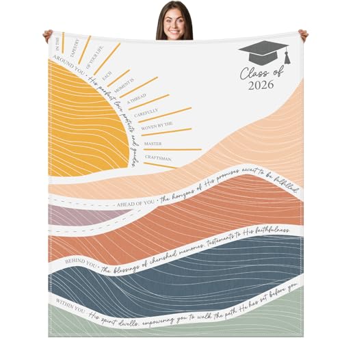 Graduation Blanket 2026 Abstract Faith Throw 50x60 Inch Christian Gift for Women