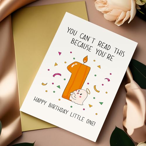 Funny 1st Birthday Halloween Card for Baby Boy or Girl