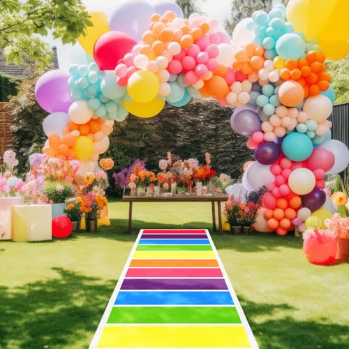 Halloween Candy Theme Polyester Carpet Rainbow Runner Rug 2.6' x 164'