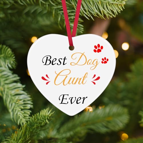 Dog Aunt Christmas Ornament - Gift for Dog Lovers & Aunts