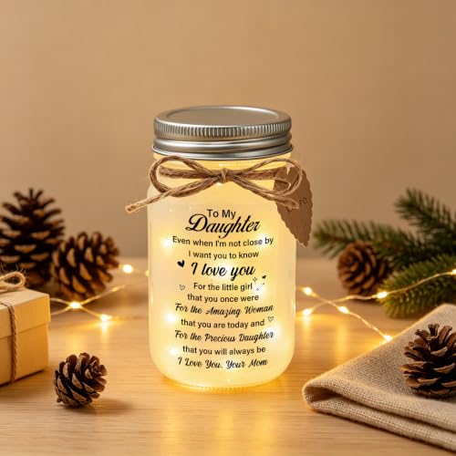 Daughter Gifts from Mom Mason Jar Night Light - To My Daughter Variation of THIS Listing