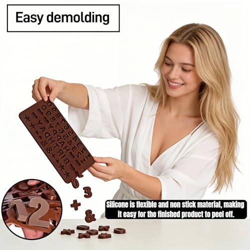 Silicone Letter & Number Molds - 2-Pack Food-Grade Baking Molds