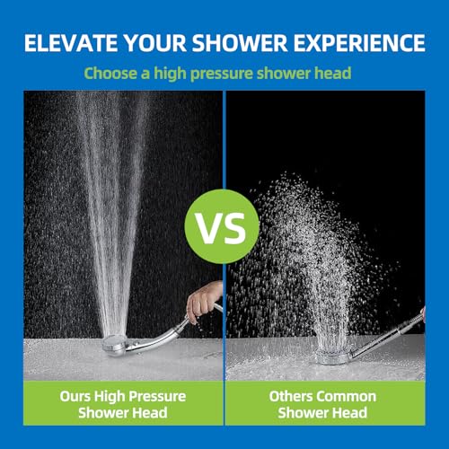 VRQUB Handheld Shower Head with ON/OFF Switch & 3 Spray Modes