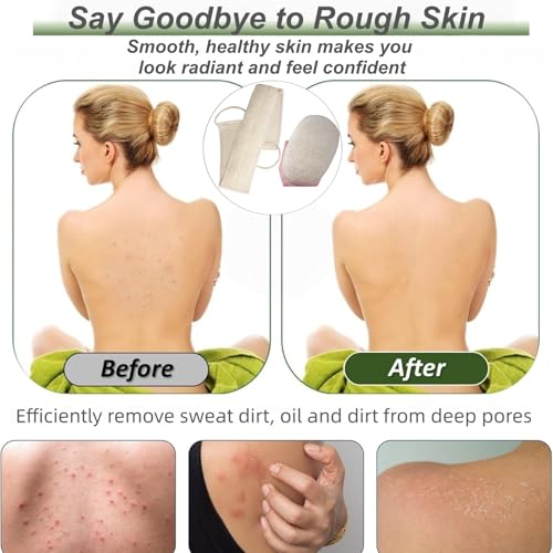 Natural Loofah Exfoliating Body Scrubber 2-Piece Bath Set