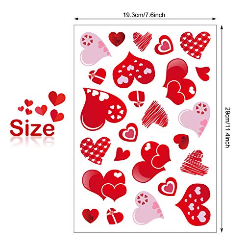 TUPARKA Valentine's Day Window Clings - 100 Heart-Shaped Stickers