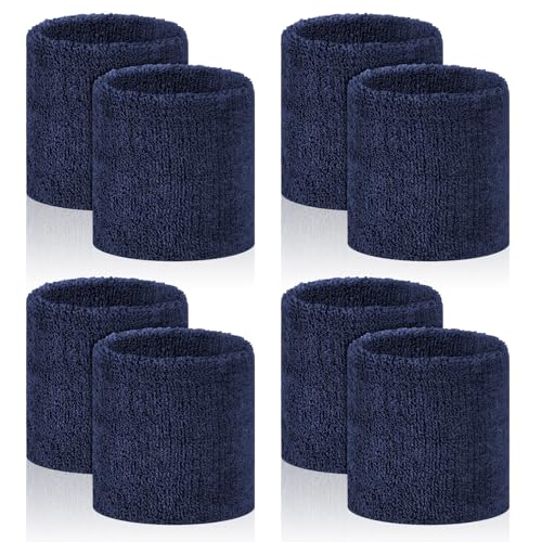8 Pcs Sports Wrist Sweat Bands for Men & Women£¬ Absorbent Wrist Sweatbands Tennis Wristbands, Elastic Wrist Bands for Sweat for Basketball Tennis Football Gym Running Working Out