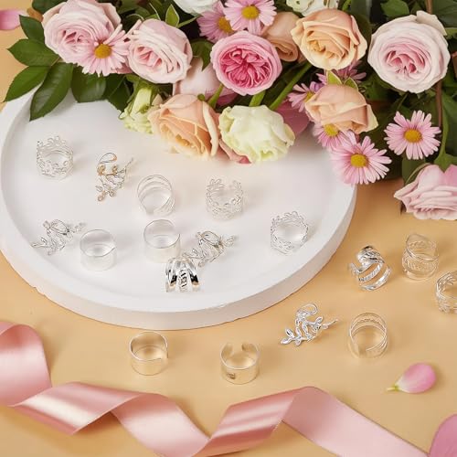 Ymapinc 40Pcs Silver Hair Cuffs for Braids & Dreadlocks Metal Jewelry