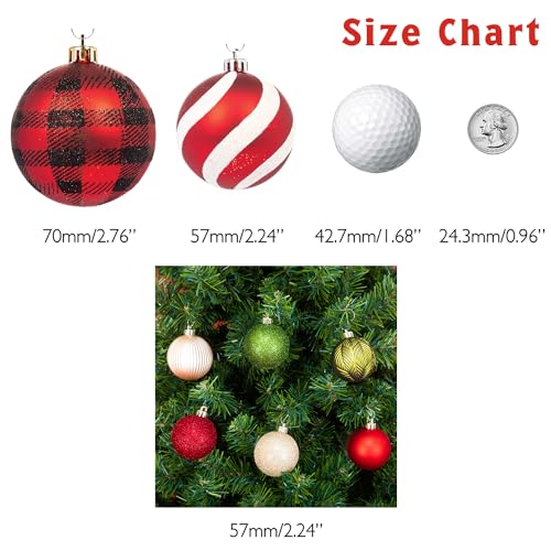 Every Day is Christmas Ornaments Set - Woodland Theme, 50 Shatterproof 2.24" Decorations