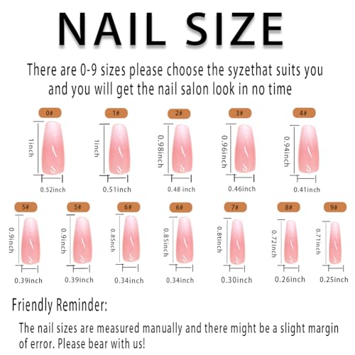 Pink White Ombre Coffin Press on Nails with Glitter - 30 Pcs