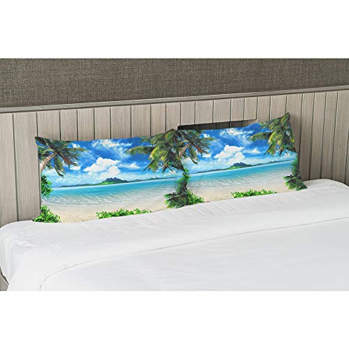 Palm Tree Beach Throw Pillow Cover 20x30 Inch - EKOBLA