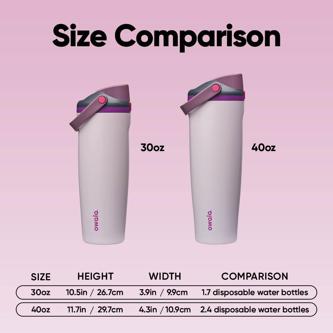 Owala FreeSip Sway Insulated Stainless Steel Water Bottle - 40oz, Two-Way Spout, BPA Free, Dreamy Field