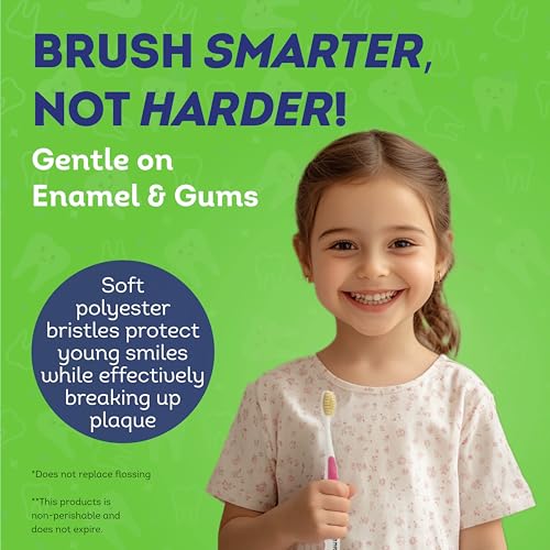 Mouthwatchers Kids Soft Flossing Manual Toothbrush, Pink