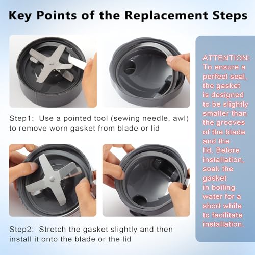 3-Pack Blender Gasket Replacement for NutriBullet 900 Series