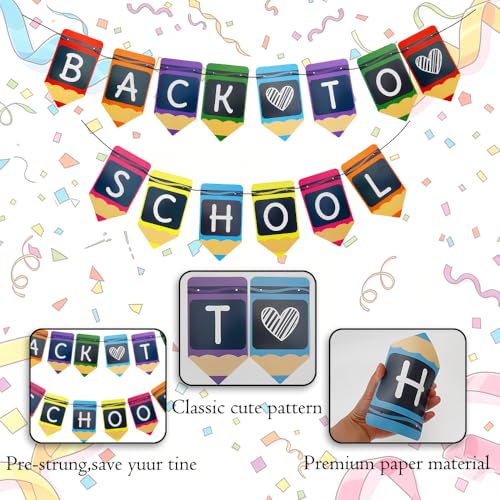 Back to School Banner - Welcome Sign for Classroom & Home Decor