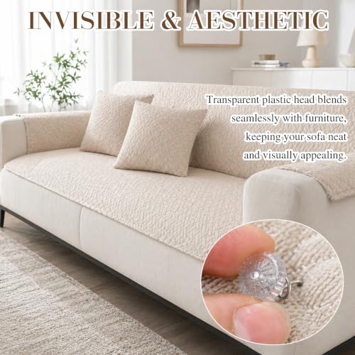 Clear Upholstery Twist Pins - 100 Pack for Slipcovers & Cushions