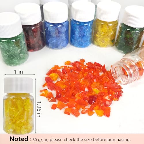 12 Color Crushed Glass Sand for Resin Art & Crafts - 3-8 MM