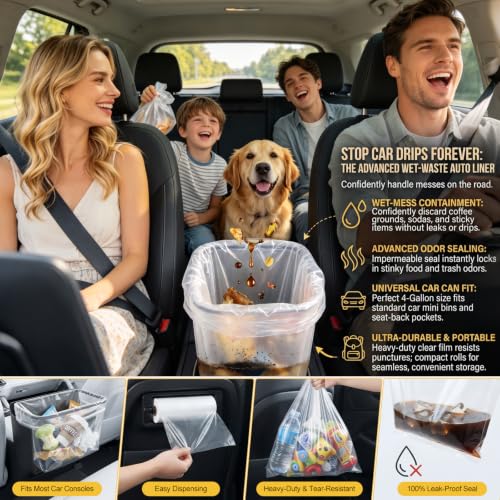 Rishpahu 2 Gallon Small Trash Bags, 110 Ct Transparent Bathroom Garbage Liners