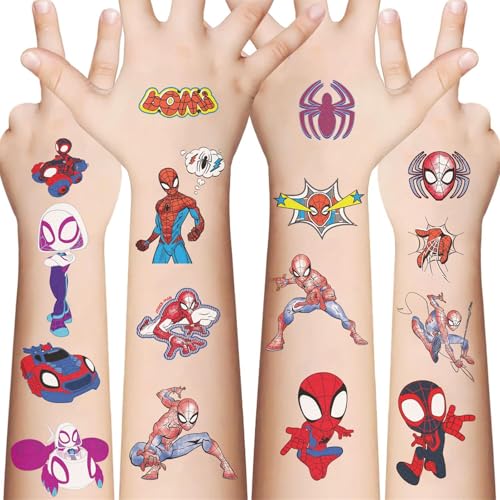 Spider-Man Temporary Tattoos 10 Sheets Kids Superhero Body Art Stickers