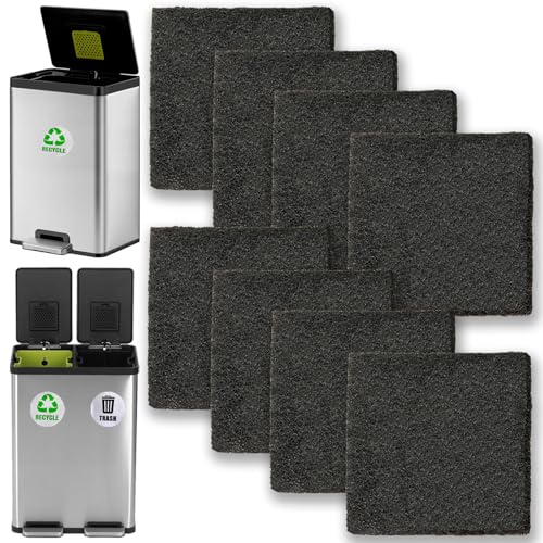 8 Pack Activated Carbon Trash Can Filters for EKO & Simpli-Magic Bins - Odor Control