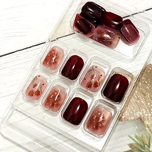 Vezocim Short Press on False Nails - 24Pcs Reusable Acrylic Fake Nails