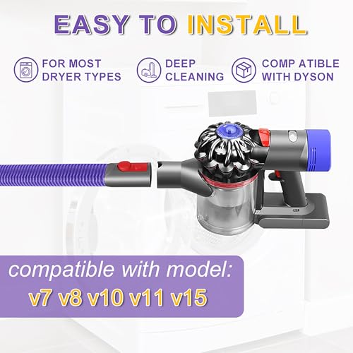Dyson-Compatible Dryer Vent Cleaner Kit with Lint Vacuum Adapter