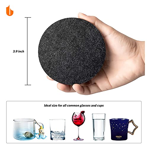 Urbanstrive 4-Inch Absorbent Felt Coasters - 2 Pack for Drinks