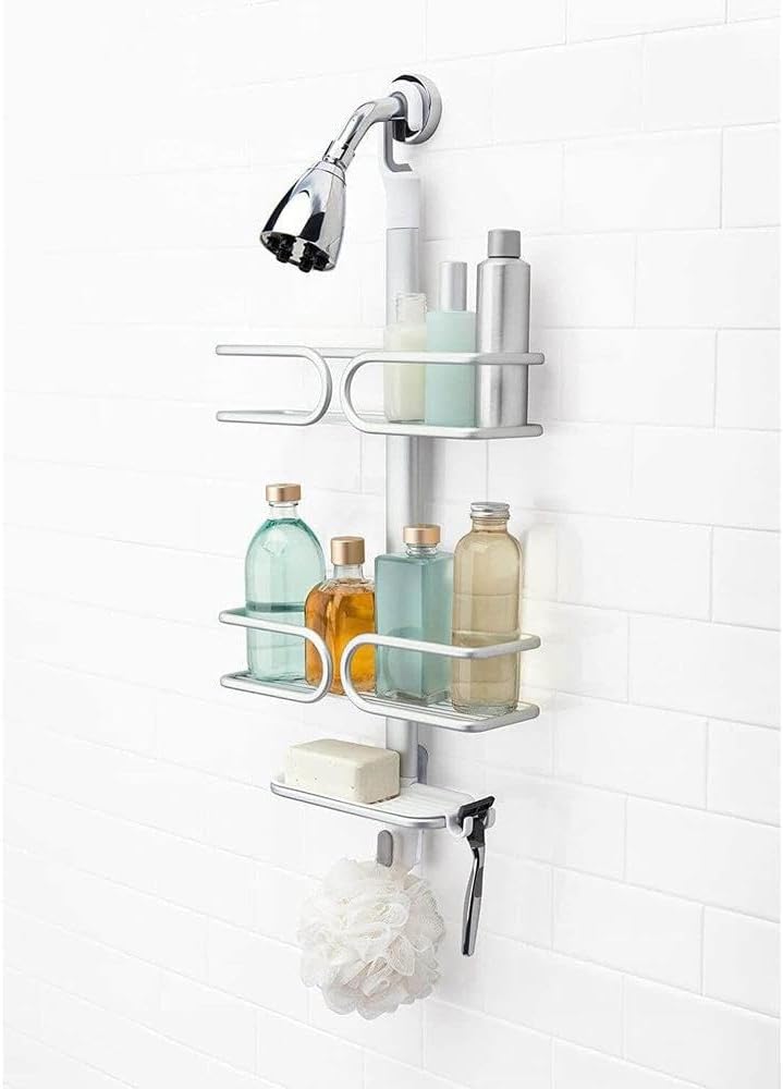 OXO Good Grips Shower Caddy - 3-Tier Aluminum Design for Organized Bathroom Storage