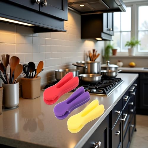 Silicone Pot Clip Set - 3 Heat Resistant Utensil Holders