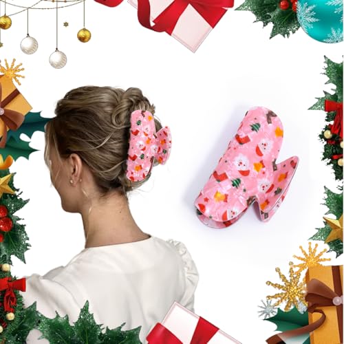 Christmas Hair Claw Clip Cute Santa Claus Acrylic Hair Clamp