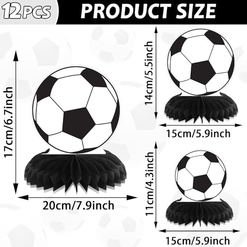 Soccer Honeycomb Centerpieces - 12 Pcs Sports Party Decor
