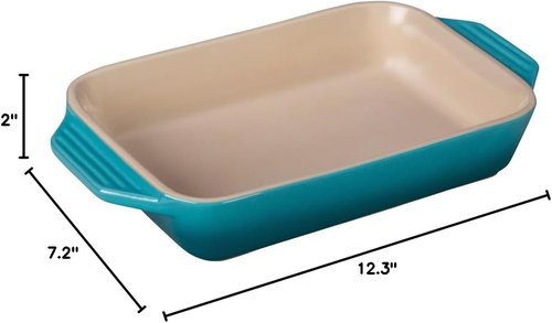Le Creuset Stoneware Rectangular Dish - 1.8 Qt. (10.5" x 7") | Vibrant Caribbean Color