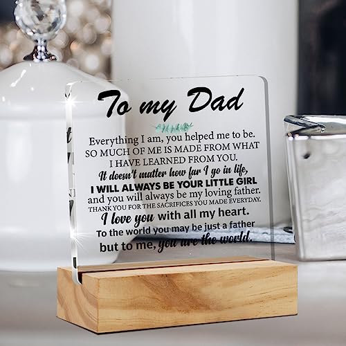 Acrylic Desk Plaque Sign for Dad - Meaningful Gift with Stand