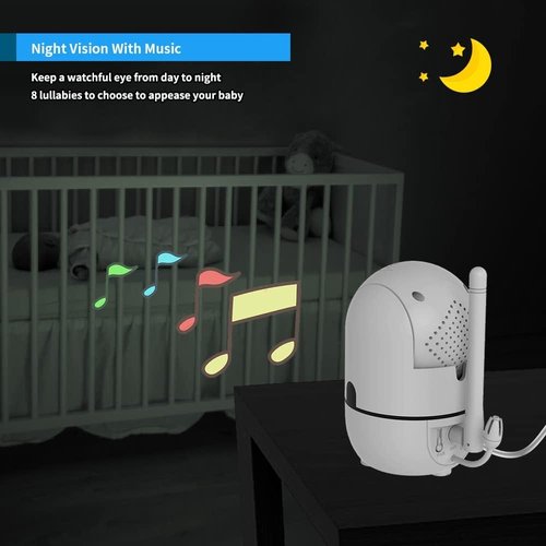 HelloBaby Baby Monitor - 5" Screen, 30-Hour Battery, Pan-Tilt-Zoom, Night Vision & 2-Way Talk | HB6550