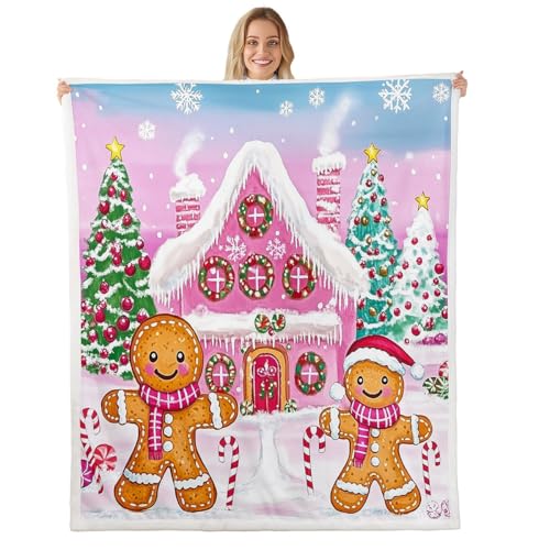 Kids Pink Merry Christmas Fleece Throw Blanket Queen 90x90 - Feelyou Variation 100 / Queen