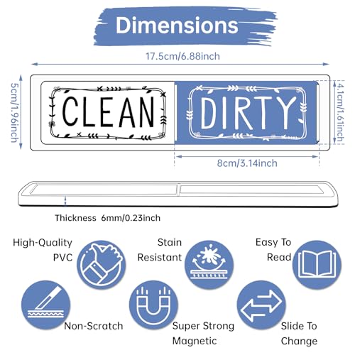 PSLER Dishwasher Magnet Clean Dirty Sign - Easy Slide Indicator