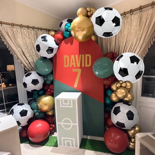 6Pcs 22-Inch 4D Soccer Foil Balloons for Sports Theme Party Decor