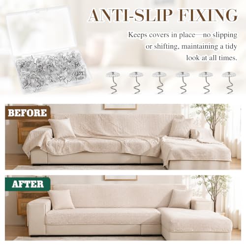 Clear Upholstery Twist Pins - 100 Pack for Slipcovers & Cushions