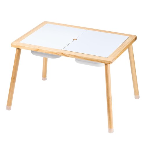VEVOR Sensory Table for Toddlers, Kids Activity Table with 3 Foldable Storage Bins & Double-Sided Board, Indoor/Outdoor Play Sand and Water, Wooden Kids Sensory Table for Drawing Studying Dining