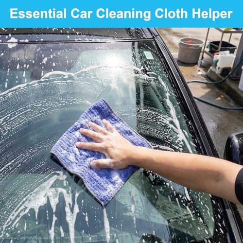 10-Pack Microfiber Cleaning Cloths - 12x12 Lint-Free Rags for Home & Car