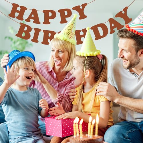Brown Happy Birthday Banner for Kids & Adults - 13-Piece Set