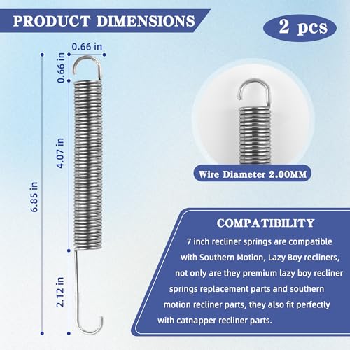 Zookpr 7-Inch Recliner Springs Replacement Parts - 2 Pack