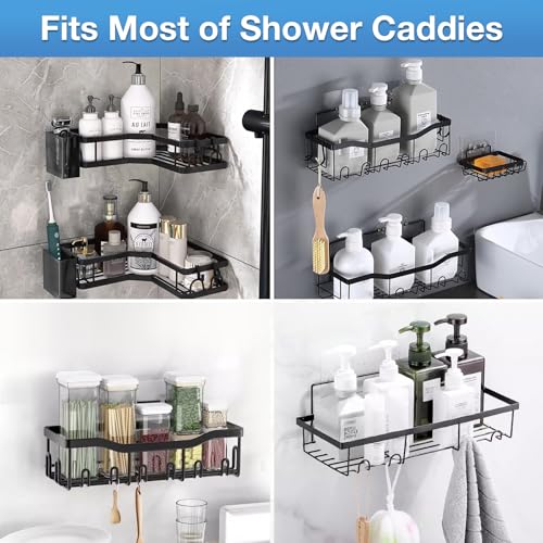5 Pcs Shower Caddy Adhesive Replacement Hooks - Heavy Duty 40lb Capacity