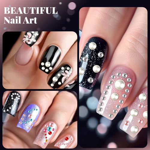 CharmFlor 1630Pcs Face Gems Stickers - Self-Adhesive Rhinestones & Pearls