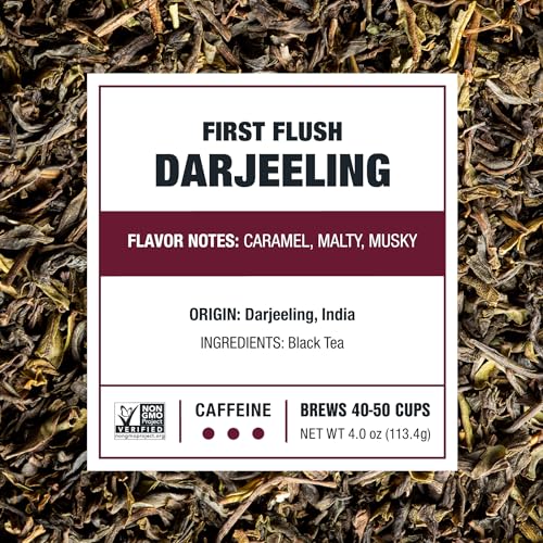 Tiesta Tea First Flush Darjeeling Black Tea - Premium Loose Leaf, 50 Cups