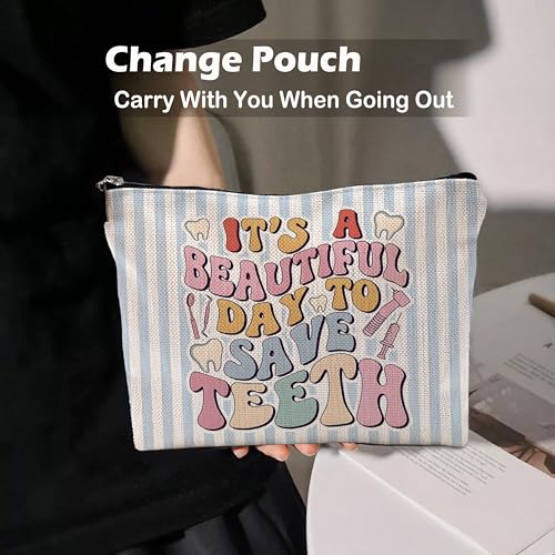 Dental Hygienist Makeup Bag Dentist Gift Cosmetic Travel Pouch