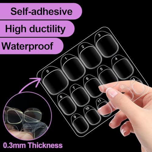Press On Nail Adhesive Tabs - 600Pcs Clear Jelly Glue Sticky Tabs