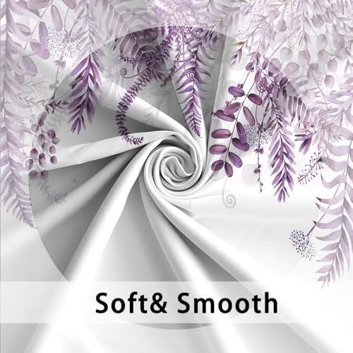 Purple Botanical Waterproof Shower Window Curtain 40x36 Inch