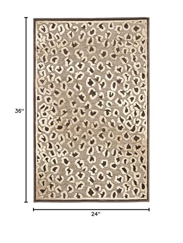 SAFAVIEH Paradise Collection Accent Rug - 2' x 3', Beige & Brown, Animal Print Viscose Design, Ideal for High Traffic Areas in Entryway, Living Room, Bedroom (PAR84-303)