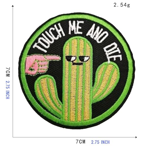 3-Piece Touch Me and Die Cactus Embroidery Patch Set
