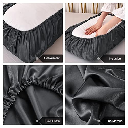 Silk Satin Pillowcases 2-Pack for Hair and Skin - Travel & DIY Sublimation Grey